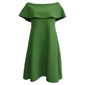 Valentino Garavani Off-Shoulder Mini Dress in Green Viscose